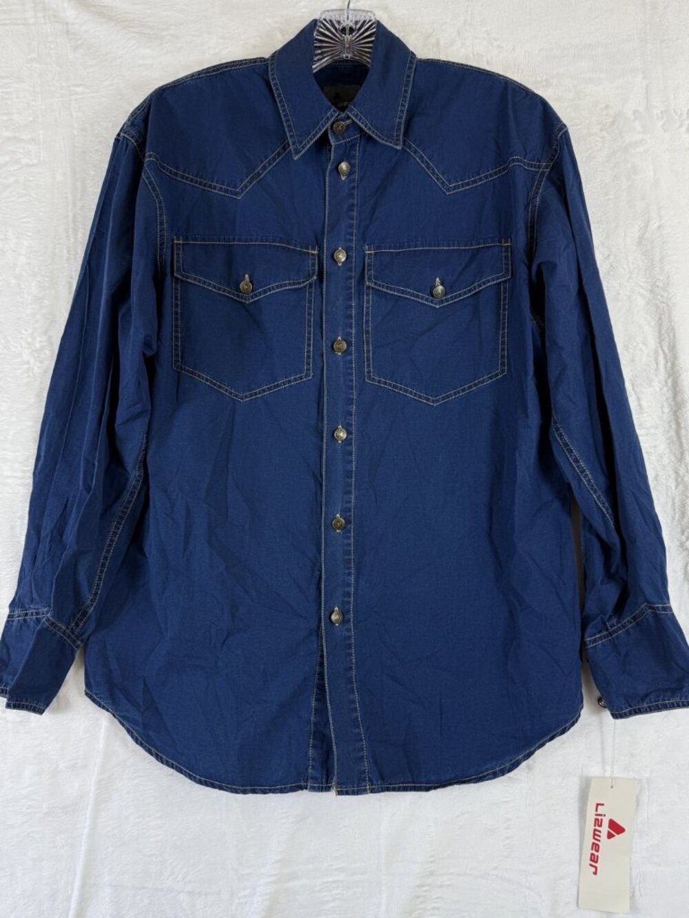 Vintage Liz Claiborne Shirt Small Western Denim 80s 90s Hipster Deadstock
